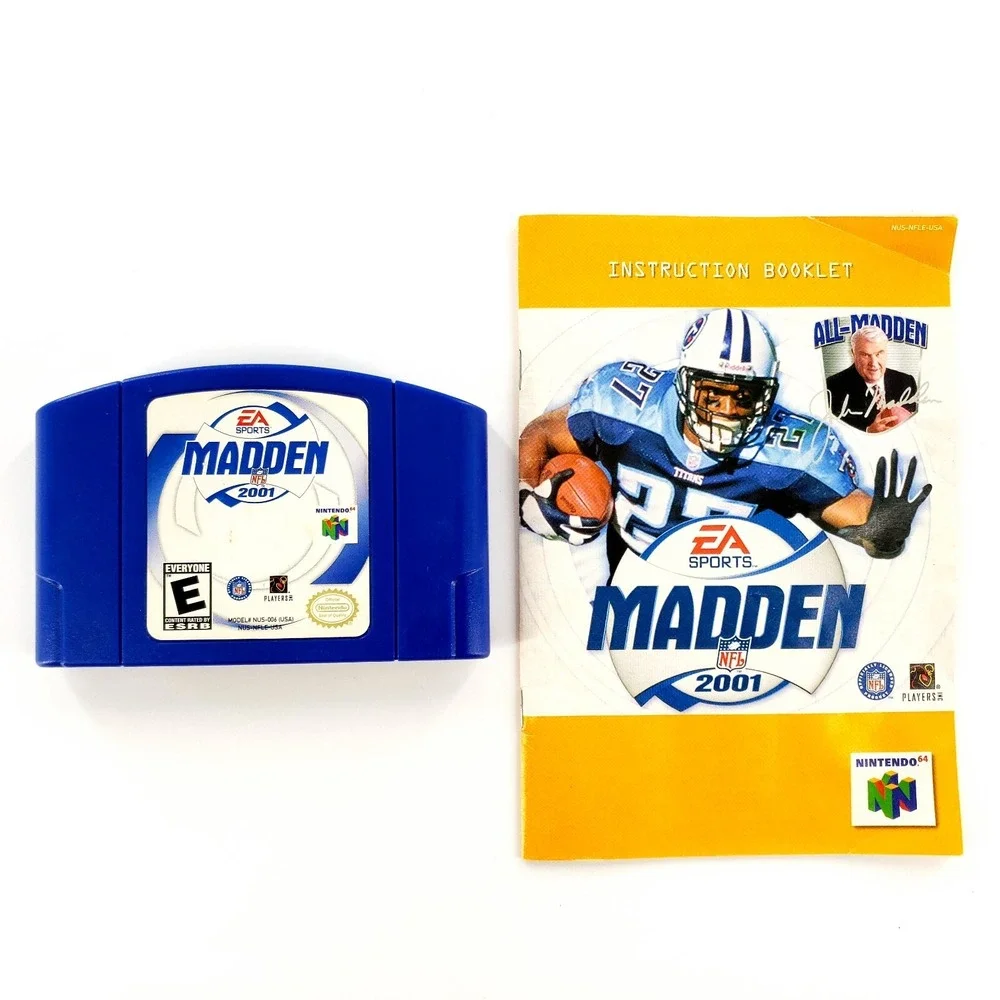 Madden NFL 2001 (Nintendo 64, 2000) Authentic w/ Manual Tested & Works